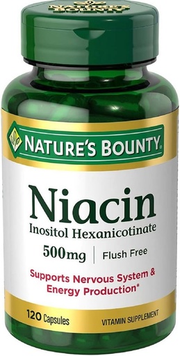 [BRSWKGYIBIHWOHTI] Nature's Bounty Niacin 500 mg Kapseln 120 ea (Pack von 2)