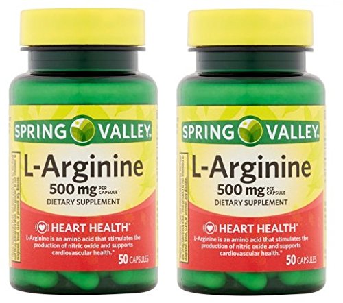 [BRSWGELRB4DRMELO] Spring Valley: 100 Capsules 500 Mg Ea. L-Arginine (Pack of 2)