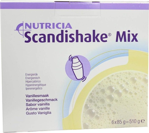 [BRSWIZYRPIAACGYZ] Scandishake Weight Gain Instant Shake Mix Powder, Vanilla, 3 Ounce Packet - Box of 4