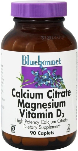 [BRSWIYY3BZYGKG3C] Calcium Citrate Magnesium Plus Vitamin D 90 Caps - Bluebonnet