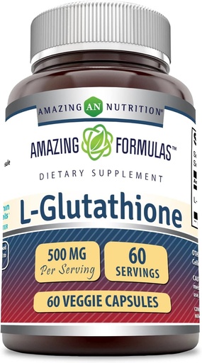 [BRSRMBIHDEJR63I7] Amazonės formulės Sumažintas L-Glutationo priedas - 124; 500 Mg per Tarnavimo - 124; Veggie kapsulės - 124; Non- GMO - 124; Gluten Free 124; Pagaminta JAV (1 paketas, 124; 60 skaičius)