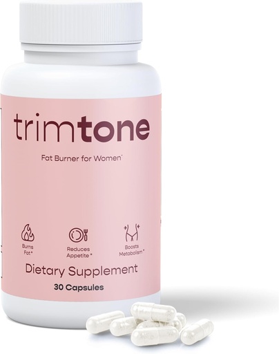 [BRSROYYDBZ4GE2AU] TRIMTONE Weight Loss Pills Women Mood Boosting Formula, Appetite Suppressant & Detox Cleanse Fat Burners for Women, Diet Pills That Work Fast for Women, Optimal for Belly Fat - 30 Capsules (1 Per Day)