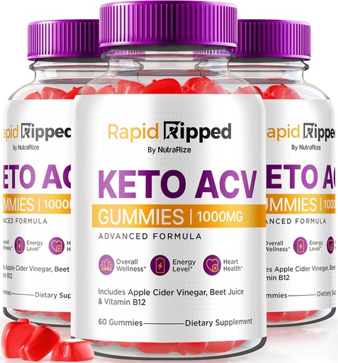 [BRSRA232BEDQGCD7] (5 Pack) Rapid Charge Keto Gumies, Premium Rapid Charge Keto ACV Gumies to Support Weight Loss, All Natural Apple Cider Vinegar, Keto Plus ACV Gumi Formula, Keto + ACV Gomitas Review (300 Gumies)
