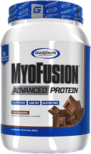[BRSWIHIEOZ6ACFTG] Gaspari Nutrition Myofusion Advanced Protein, Protein Blend mit Whey Protein, Casein Protein und Isolate Protein, Low Fat and Gluten Free (2lbs, Schokolade)