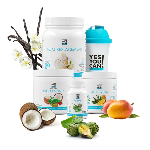 [BRSW2AL3OUPWOFY2] Yes You Can! Detox Plus Kit (Meal Replacement Vanilla, Aloe Vera Mango) - Complete Meal Replacement Powder, High Energy Shake Booster, Aloe Vera Detox Supplement, Health Transformation