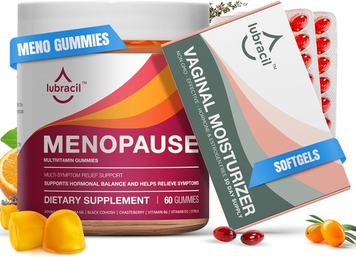 [BRSROAYOAAFRG3T4] Lubracil Menopause Gummies & Daily Moisturizer Bundle – Hormone-Free Support for Hot Flashes, Night Sweats, Vaginal Dryness, and Itchiness with Black Cohosh, Ashwagandha, Omega Oils & Sea Buckthorn