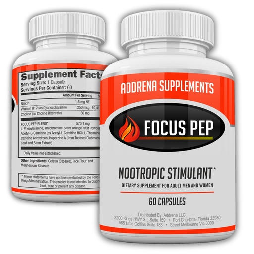 [BRSROZD3BB5RE2A3] Focus Pep- Over The Counter Stimulants to Speed Up Naturally | Study Alternative and Best Energy Supplements for Nootropic Brain Boosting, 60 Pills