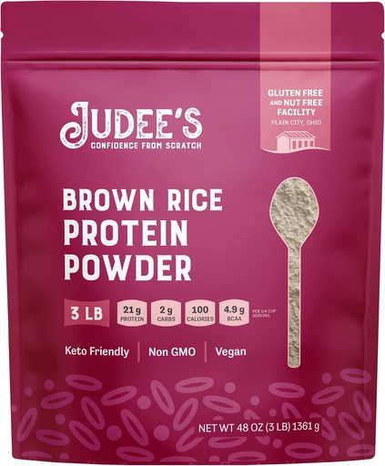 [BRSWYFALBN7AOEIY] Judee 's Gluten Free Brown Rice Protein Powder - Sproted Rice Formula - Keto- Friendly Plant Based Nutrition - Dairy & Soy- Free Shake Base - 3 LB, Flavored, Pack of 1