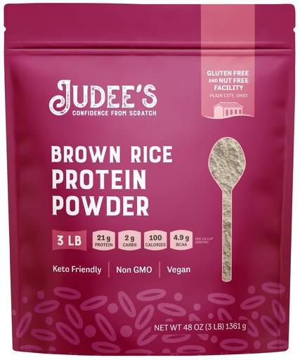 [BRSWYFALBN7AOEIY] Judee's Gluten Free Brown Rice Protein Powder - Sprouted Rice Formula - Keto-Friendly Plant-Based Nutrition - Dairy & Soy-Free Shake Base - 3 lb, Unflavored, Pack of 1