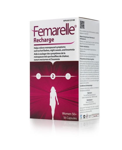 [BRSWIYANDMOQA33E] Femarelle® Recharge – Menopause Supplement for Women - Clinically Proven Menopause Relief - Hot Flashes, Night Sweats, Sleep & Libido Support Within 1st Month, Gluten-Free, GMO-Free & Hormone Free