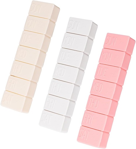 [BRSWYCT5BAMGGCYV] 3Pack Weekly Pill Organizer,Extra Large 7 Days Pill Cases Travel Daily Pill Box for Fish Oil, Calcium Tablets Supplements and Other Vitamin Pill
