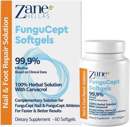 [BRSWG2QQOQAWEYAZ] Zane Hellas FunguCept Softgels for Faster and Better Results. Supportive Product for FunguCept Nail & Athlete’s. 60 Softgels.