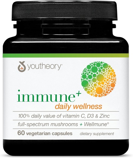 [BRSWYZAPOR6WGET4] Youry Imne+ Daily Wells - Vegetarian Imune support suplementari amb Vitamina C, Vitamina D3 & Zinc * - Munshro suplementari amb Turquia Tail, Corcips i Reishi - 60 Vegetarian