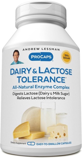 [BRSWI2QGBZ5RYHLC] ANDREW LESSMAN Dairy and Lactose Tolerance 240 Capsules - Enhances Natural Digestion of Dairy and Lactose. Mild, Powerful, All-Natural Enzymes Help Avoid GI Discomforts in Digestion. No Additives