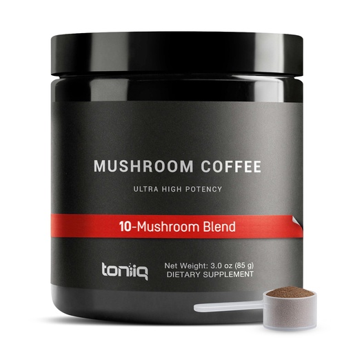[BRSROEAKCAFB6FL2] Mushroom Coffee – Functional Coffee with 10-Mushroom Full-Spectrum Blend – Real Arabica Instant Coffee – North American Grown Mushrooms – Third-Party Tested