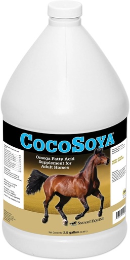 [BRSWIZL6DEFQE23A] SmartEquine CocoSoya Oil | Oil for Skin and Coat | Contains Soybean and Coconut Oil for Overall Coat Shine and Horse Health | Nourishing Fatty Acids for a Lustrous Appearance | 2.5 Gallon
