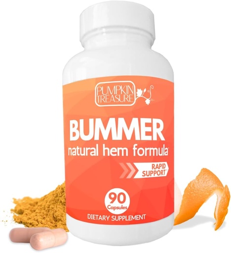 [BRSRAFADBVYQAETO] Fast-Acting Hemorrhoid Pills - Internal Relief Supplement for Pain, Swelling & Bleeding - Natural Vein Support Formula - 90 Day Supply - Made in USA