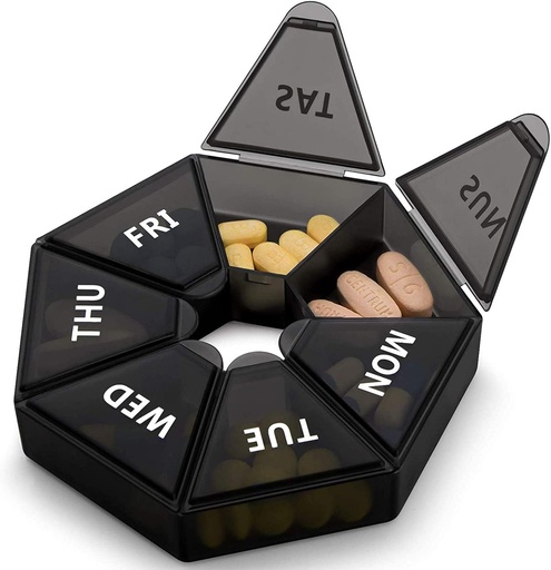 [BRSW2YYQAR5QY3LF] Organización semanal de pílulas grandes 7 día caixa de pílulas organizador diario caso de medicamentos para pílulas de aceite de vitamina Fish Suplemento Artritis amigable