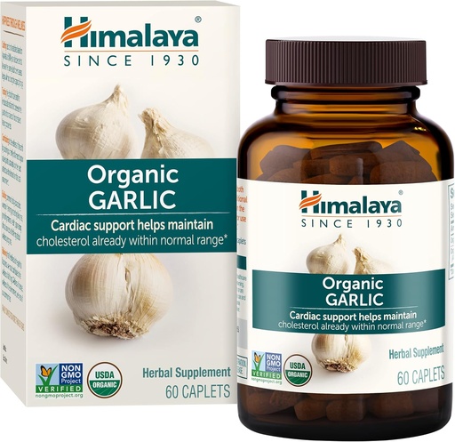 [BRSWIYQQPMGRY2D2] Himalaja Organski česen - Zeliščni dodatek za lipidno presnovo in imunske podpore - Vegan, Non-GMO, Gluten Free, 1400 mg, 60 Kaplet