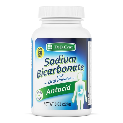 [BRSWGBALBANQYFIY] De La Cruz ren natriumbikarbonatpulver - Bake Soda og bakepulver Aluminium gratis antersyre til Heartburn & Indigestion - pakket i USA - 8 OZ.