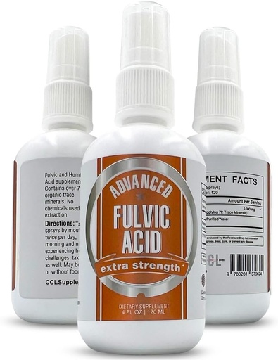 [BRSWYZT5AUPAO3LZ] Advanced Fulvic Acid and Humic Acid Trace Mineral Liquid Spray Supplement. 70+ Ionic Organic Vital Minerals & Electrolytes, Similar Benefits of Shilajit & Drops (4 oz, 120 Servings)