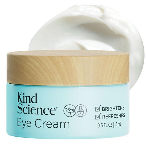 [BRSW2CQ3C4PWGYLK] Kind Science by Ellen DeGeneres Eye Cream - Under Eye Cream for Wrinkles Noticably Smooths & Moisturizes - Anti Aging with Hyaluronuic Acid, Vitamin C - Fragrance Free, Paraben Free, 0.5 fl oz