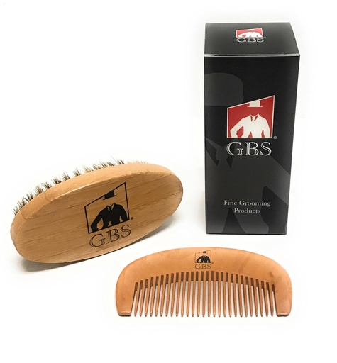[BRSWKHQNPN5AKCQ5] G.B.S Men's 100% Boar Bristle Beard Brush & Natural Wood Beard Comb Hair Mustache Shaving Brush Facial Hair Brush Portable and Travel Friendly