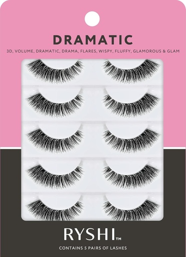 [BRSROFICPMOQIC35] Ryshi False Eyelashes with 5 Pairs, Dramatic Look with Self-adhesive and Reusable Lash Set, Enhance Natural Beauty for Extra Volume