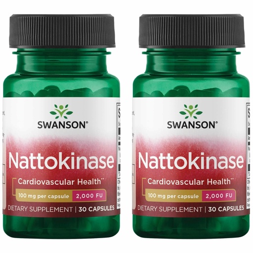 [BRSWIHY7OIMGAH3K] Swanson Nattokinase 2000 Fibrinolytic Units 100 Milligrams 30 Capsules Enzyme (2 Pack)