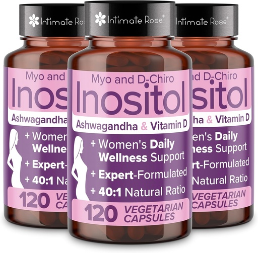 [BRSWYFQ6BUDQOE3O] Intima Rose Myo-Inositol & D-Chiro Inositol Fusiona - 40: 1 relació amb les dones - la implementació del Daily Wells - Vitamina D Ashwadha, 3 amples