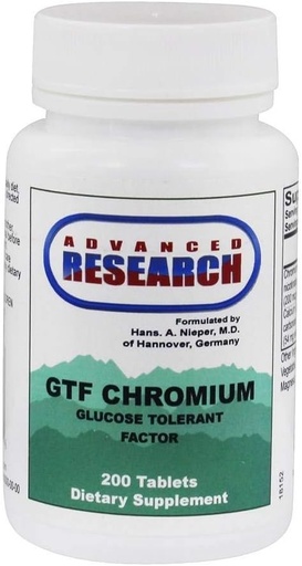 [BRSWIZQQBB4QOHLK] Advanced Research/Nutrient Carriers Gtf Chromium - Glucose Tolerant Factor 200 Tabs