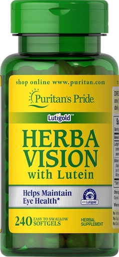 [BRSWIFQ7BZ6W2HA7] Puritan's Pride Herbavision with Lutein, Zeaxanthin, Bilberry Softgels, 240 Count