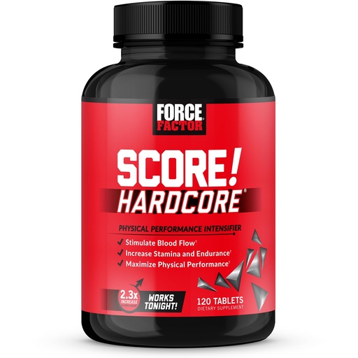 [BRSWYAQPDIHW2F3J] Force Factor Score! Hardcore Nitric Oxide Booster Supplement for Men with L-Citrulline, Horny Goat Weed, Black Maca & Longjack Tongkat Ali to Increase Stamina, Energy, and Performance, 120 Tablets
