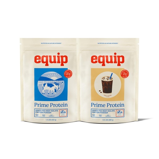 [BRSROBQ5CFYBGCI3] Equip Foods Prime Protein Powder Unflavored & Prime Protein Powder Iced Coffee