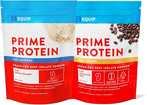 [BRSROBQ5CFYBGCI3] Equip Foods Prime Protein Powder Unflavored & Prime Protein Powder Iced Coffee