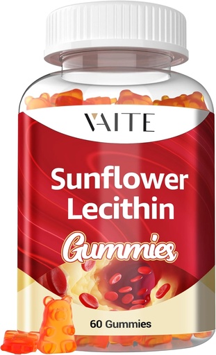 [BRSRAEI2BEBB4AYV] Sunflower Lecithin Gummies 800mg - Vegan, Non-GMO, Soy-Free & Gluten-Free - Supports Daily Nutrition, Easy-to-Digest Chews for Adults, Lactation Supplement, Natural Wellness Support - 60 Vegan Gummy
