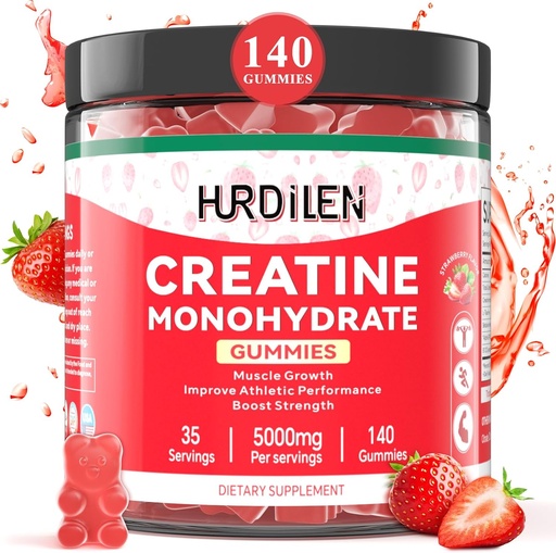 [BRSRAGQOCR7AKDTH] 140 조사 크레아틴 Monohydrate Gummies, 5000mg 크레아틴 Monohydrate L-Taurine를 가진 여자 & 남자를 위한 설탕 Gummies, 근육 힘, 근육 회복, 글루텐 빌더, 에너지 부스트
