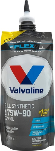 [BRSWYGLQPIHB4ALH] Valvoline FlexFill Advanced Full Synthetic 75W-90 Gear Oil 1 Quart Pouch