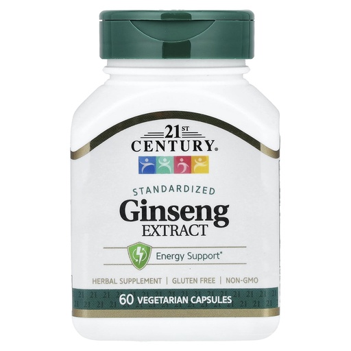 [BRSWIYQZCAIA43LI] 21st Century Ginseng Extract Veg Capsules, 60Count