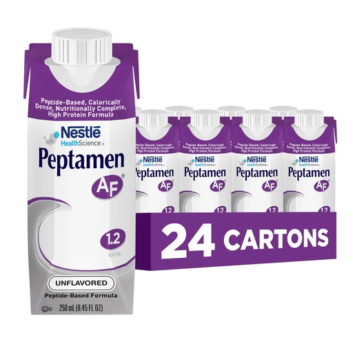 [BRSWGY35BZ6QMDIY] Peptamen AF with Prebio, Calorically Dense Peptide Formula with Whey Protein, For GI-Impaired Adults & Children 14+ (1.2 kcal/mL), Unflavored, 8.45 Fl Oz, 24 Count | Nutritionally Complete for GI-Impaired Adults & Children 14+ (1.2 kcal/mL) Unflavored 24 Count