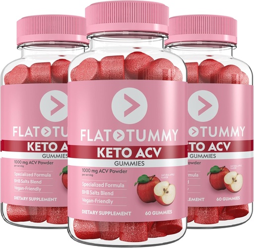 [BRSRAAT4BMFQY33J] Flat Tummy Keto ACV Gummies, 60 Court  готварска формула, Post GLP-1 Кето добавка, Веган-приятелски, Non-GMO - Apple Cider Winegar Gummies, BHB Соли, Beet, Нар Superfood Powders (3 пакет)