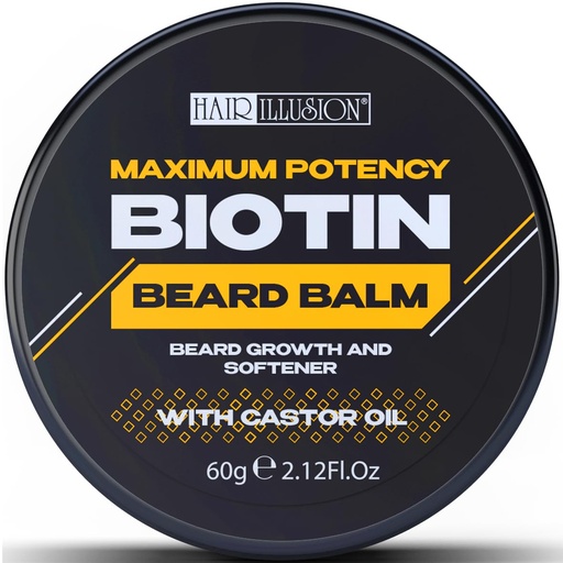[BRSROBADC4MAKELX] Hair Illusion MAXIMUM POTENCY BIOTIN Beard Balm For Beard Growth And Softening, Black
