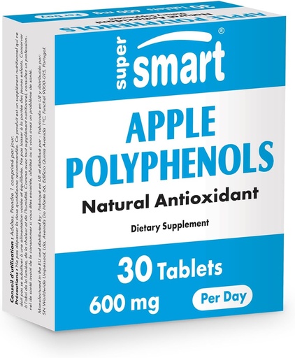 [BRSWIHQZBEBBSHDI] Supersmart - Apple Polyphenols Supplement 600mg per Day (High Strength 80% Polyphenols) - Apple Extract | Non-GMO & Gluten Free - 30 Tablets