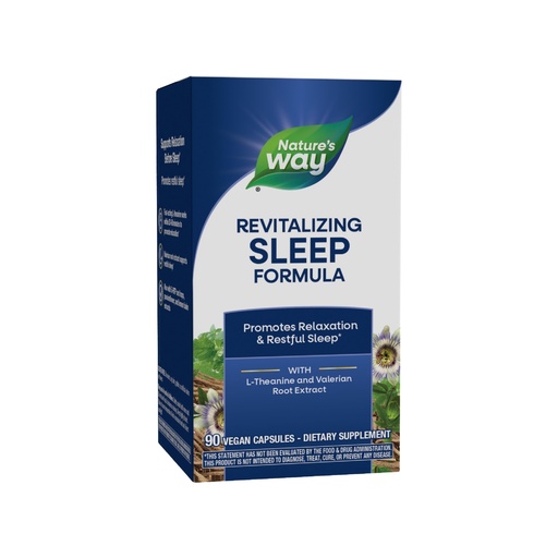 [BRSWIY32BQPRGGDG] Nature's Way Revitalizing Sleep Formula, Promotes Restful Slumber*, with L-Theanine, Valerian Root Extract, and 5-HTP, 90 Capsules (Packaging May Vary)