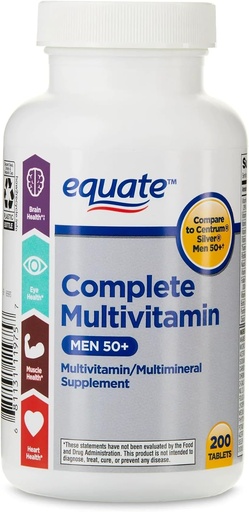 [BRSRO235BB7QMHTV] ikj Complete Multivitamin/Multimineral Supplement Tablets, Men 50+, 200 Count