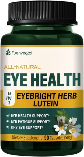 [BRSRAFIOOQHGCDIV] Eye Health Kapselit Eyebright Herb (Euphrasia officinalis), Eye väsymys ja kuiva silmien tuki Herbal täydennysosa w/Lutein Mustikkauute. 90