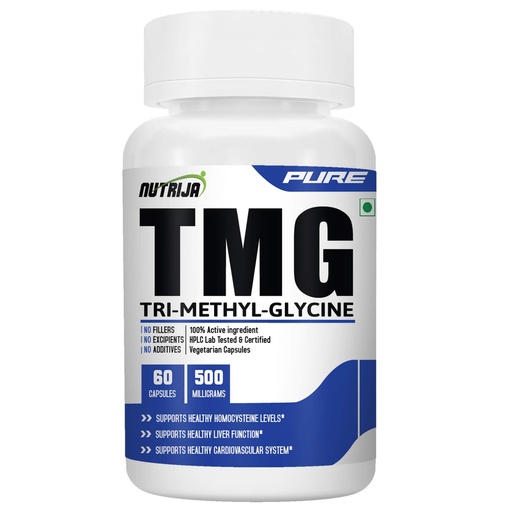 [BRSW2YDQO4MBQCLB] NutriJa Trimethylglycine TMG 500mg | Betaine Anhydrous Supplement | 60 Veg Capsules | Supports Methylation & Healthy Homocysteine Metabolism