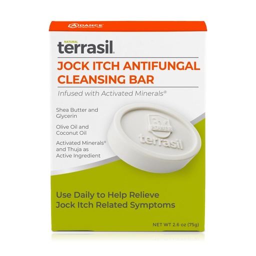 [BRSW2EIDBB4BSYDH] terrasil Antifungal Jock Itch Soap for Men, Fast Relief & Treatment from Burning, Itchy Skin, All-Natural Moisturizing Ingredients, Dermatologist Tested, 75g Bar