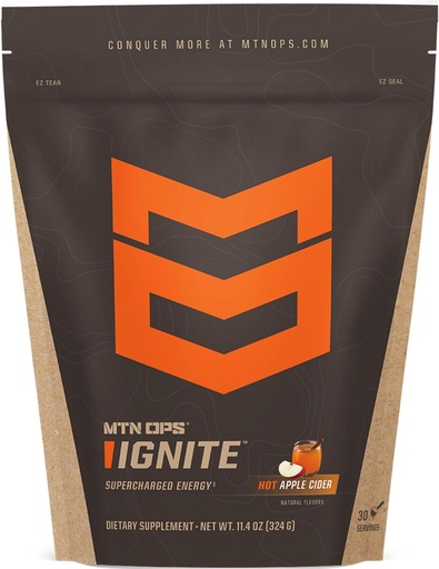 [BRSWGEL3DMCWODQ3] MTN OPS Hot Ignite Instant Coffee Nootropic & L-Arginine L-Citrulline for Cognitive Clarity, Mental Focus & Nitric-Oxide Boost | 200mg Caffeine per Serving, 30 Servings | Apple Cider
