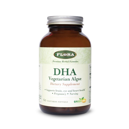 [BRSWIZQ7BYNRWALU] Flora - DHA Vegetarian Algae GreenCaps Plus - Brain & Heart Health - Aids Overall Health During Pregnancy - For Brain & Nervous System - Provides Omega-3 - Vegan & Sustainable - 60 Vegetarian Softgels
